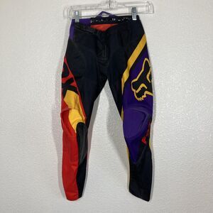 Fox Racing 180 Motocross Pants Youth 24Y Multicolor Leather Knees MX Riding